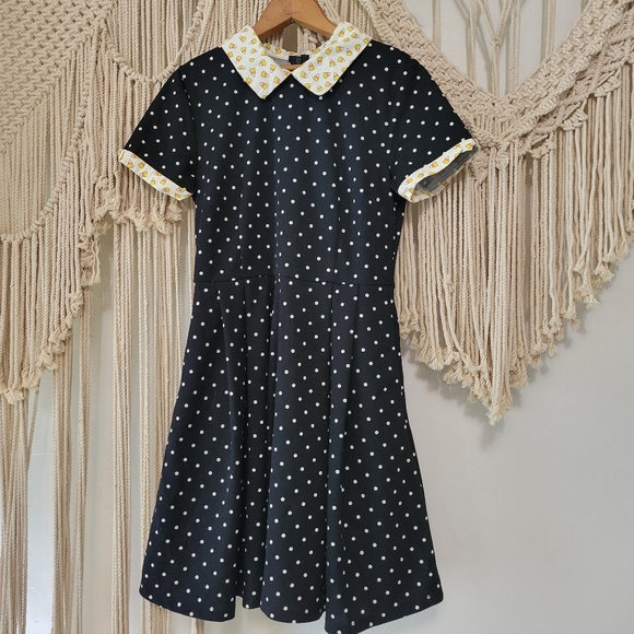 Mod Cloth Polka Dot Collared Halloween Dress Size Medium - Picture 1 of 7